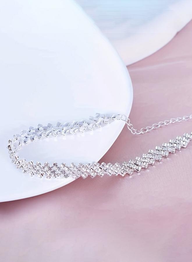 Take Two Women Silver Rhinestone Anklet - Image 3